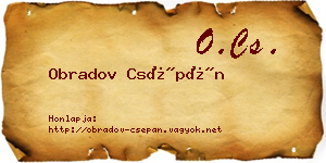 Obradov Csépán névjegykártya